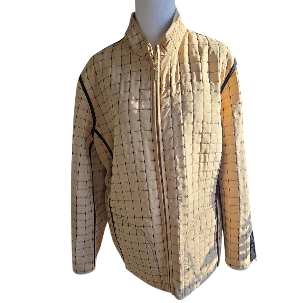 Tan/Black Quilted Reversible Jacket - Picture 3 of 8